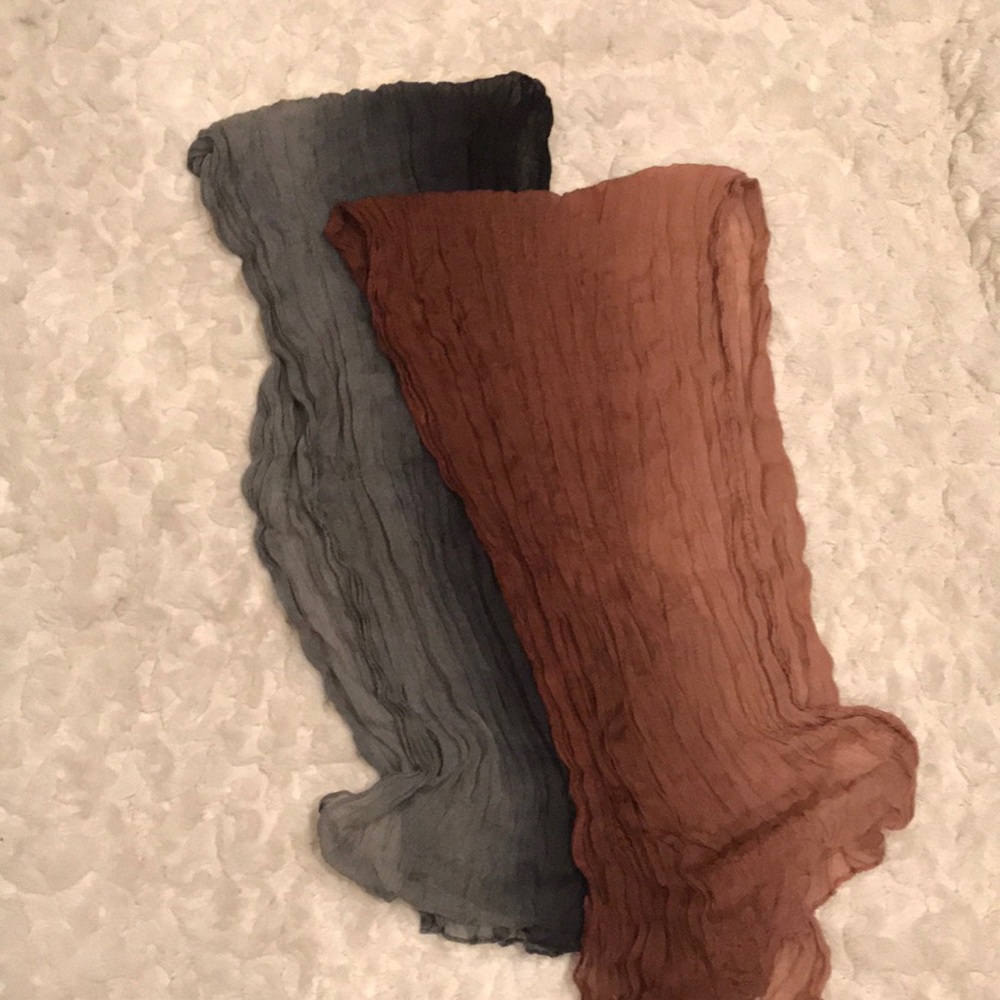 Two Beautiful Cotton Crinkle Scarves